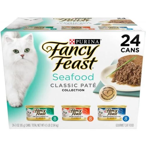 Fancy Feast® Classic Paté Seafood Feast Wet Cat Food Variety Pack - 24 Cans