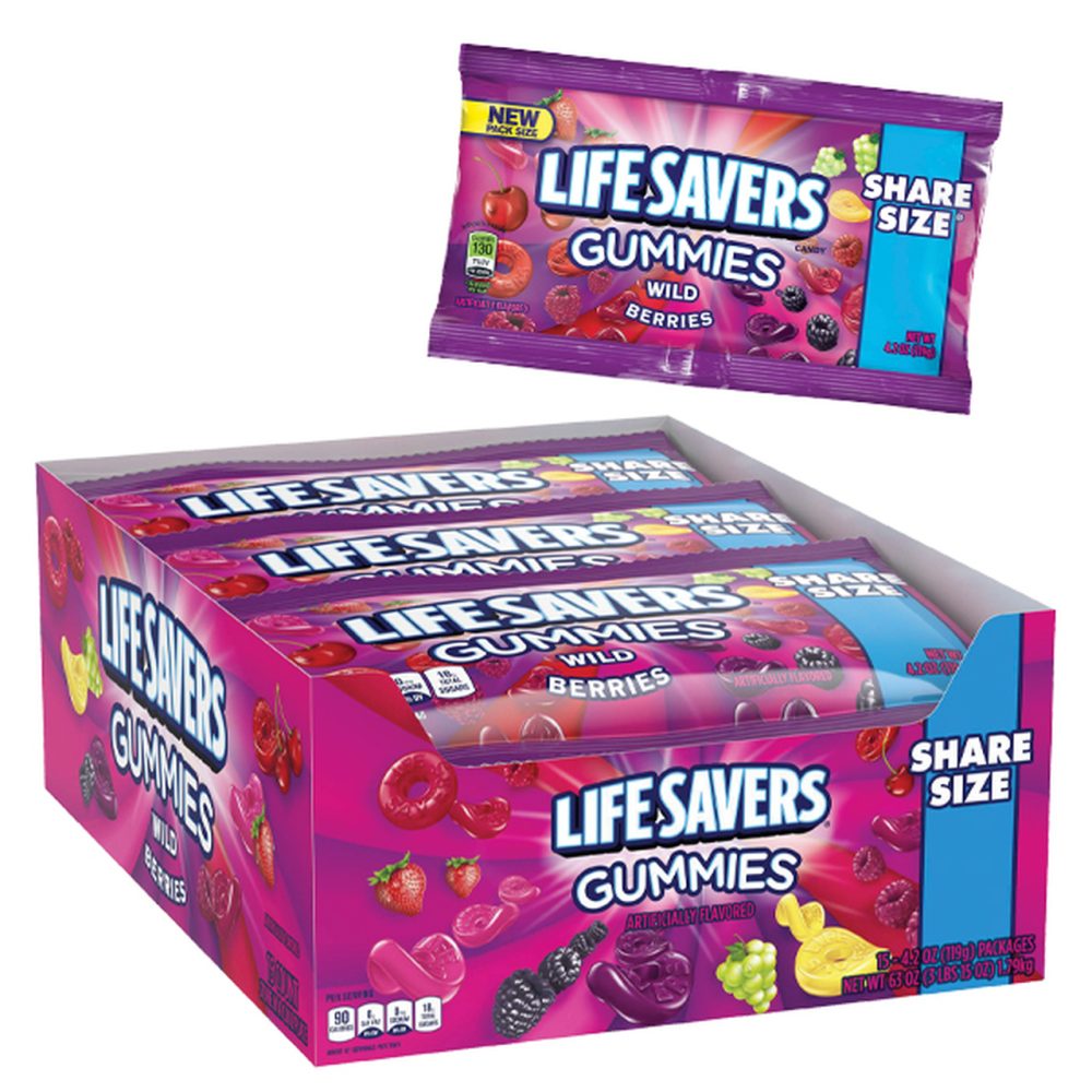 Lifesavers Gummies Wild Berries 4.2 Oz Each (15 Pack)