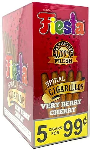 Fiesta Spiral Cigarillo Very Berry Cherry  75ct
