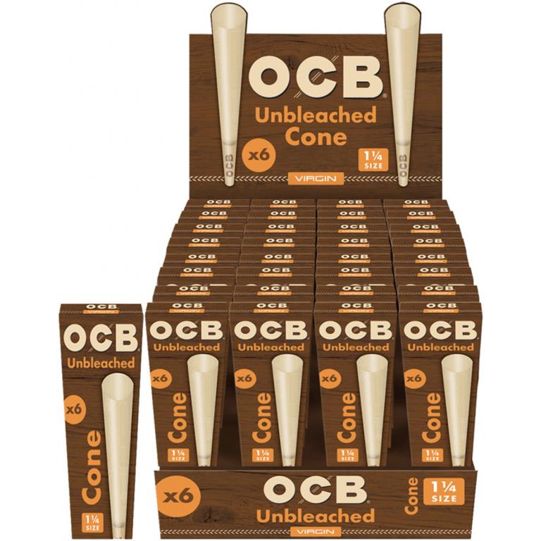 OCB Unbleached Cone 1 1/4 Size (32x6 Ct)