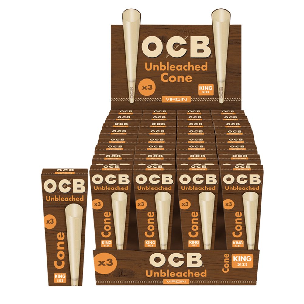 OCB Unbleached Cone King Size (32x3 Ct)