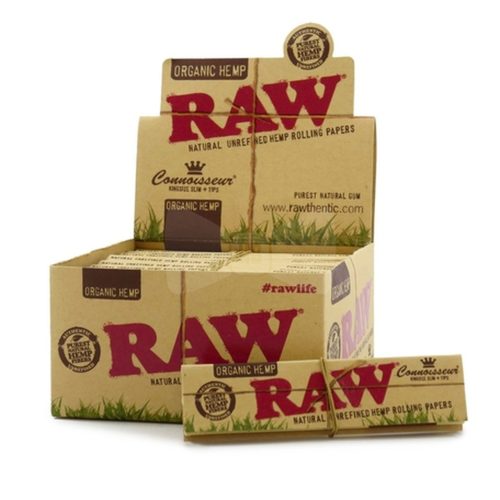 Raw Organic Hemp Connoisseur Kingsize Slim + Tips (24 Ct)