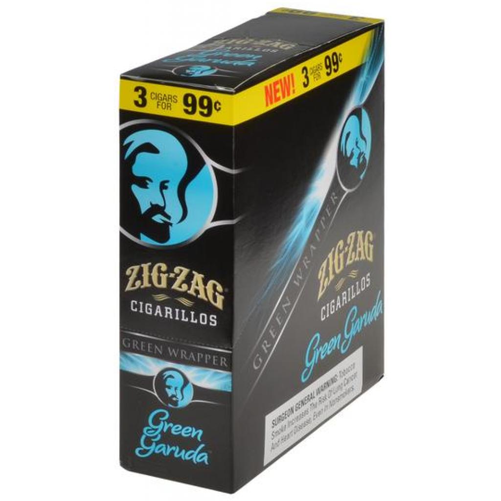 Zig Zag Cigarillos Green Garuda 3 For $0.99 (15/3 Pk)