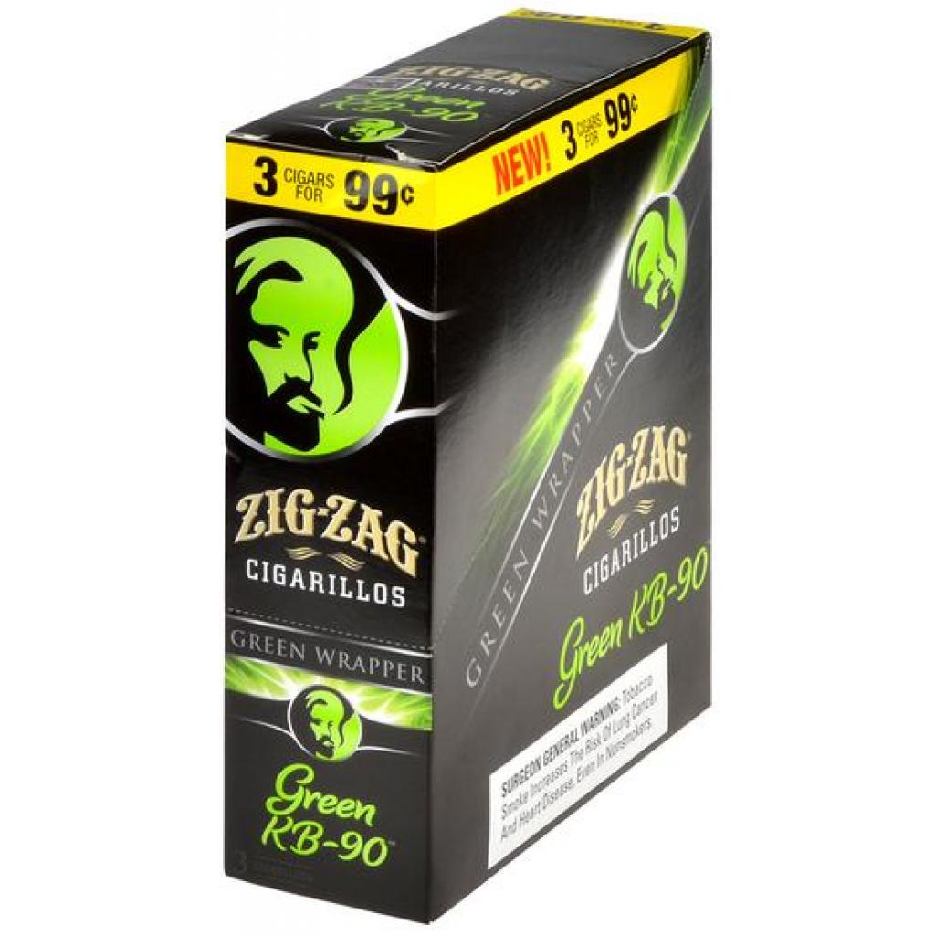 Zig Zag Cigarillos Green KB-90 3 For $0.99 (15/3 Pk)
