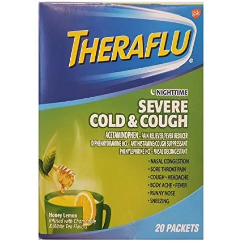 Theraflu Severe Cold & Cough Honey Lemon (20 Packets)