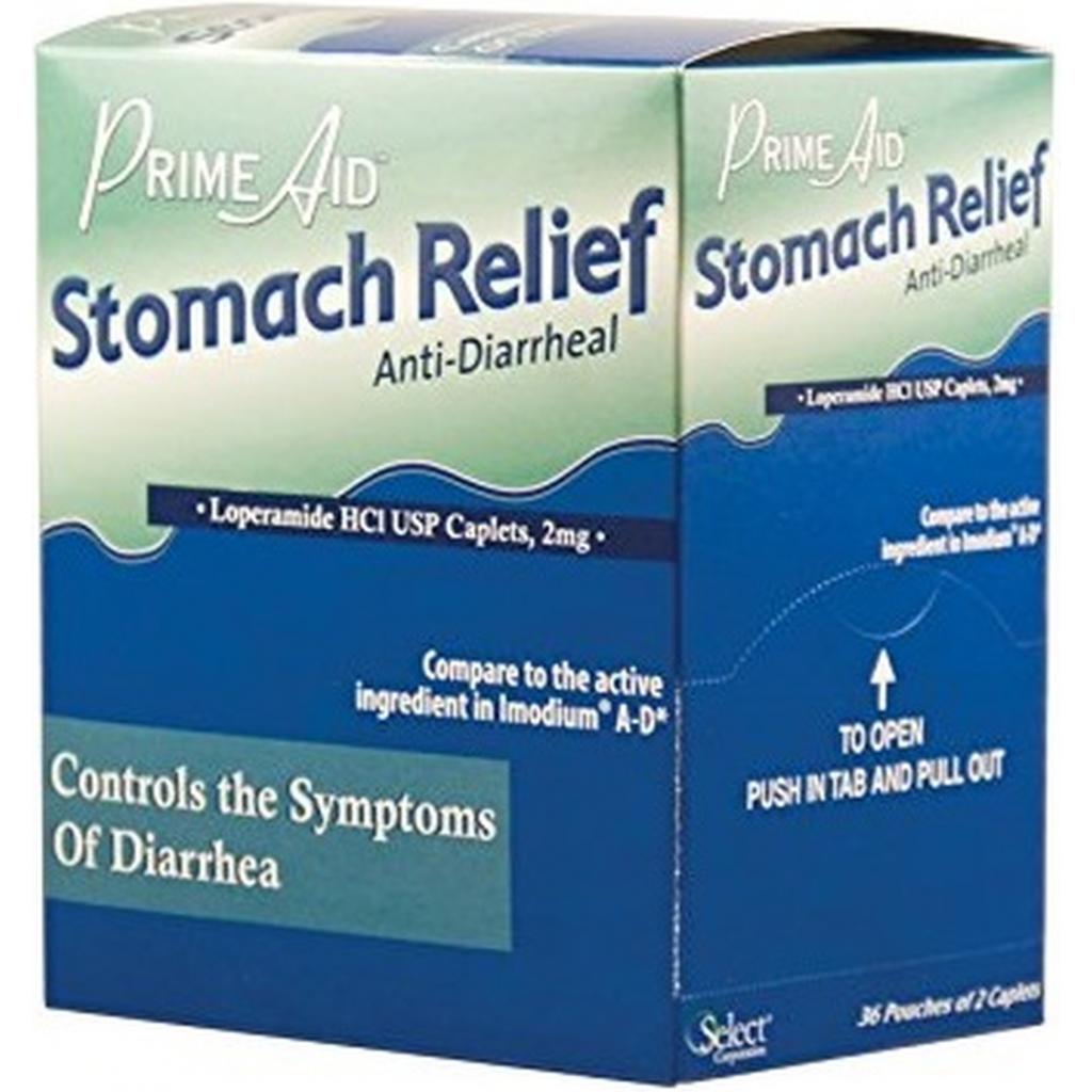 Prime Aid Stomach Relief Anti-Diarrheal (36 Pouches of 2 Caplets)