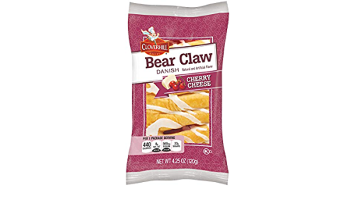 Cloverhill Bakery Bear Claw Danish - Cherry Cheese (6-4 oz Packages)
