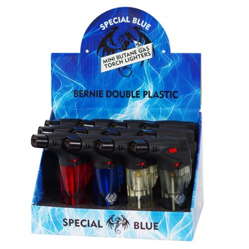 Special Blue Mini Butane Gas Torch Lighters - Mini Clear (20 Ct)