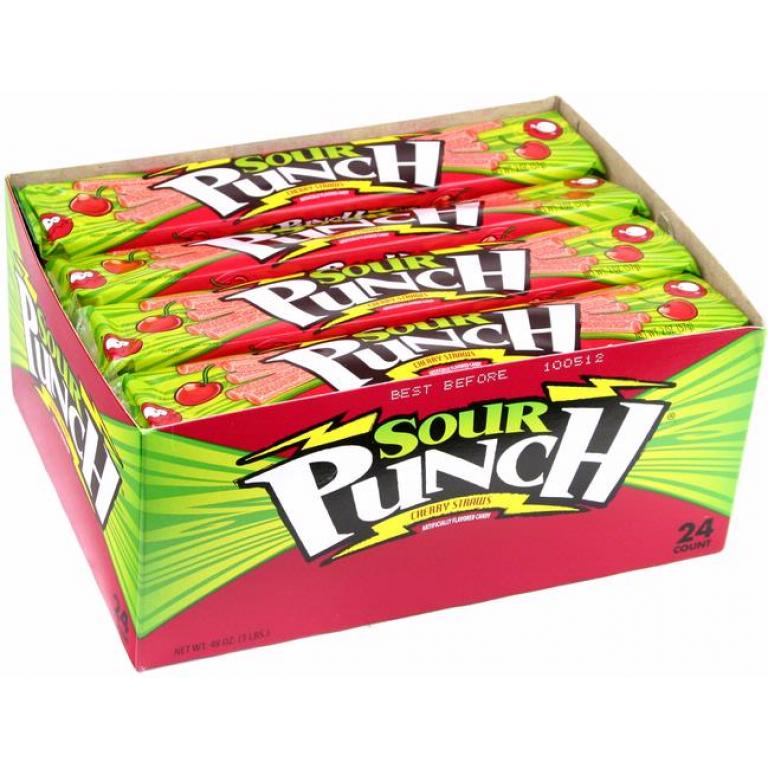 Sour Punch Cherry Straws (24 Ct)