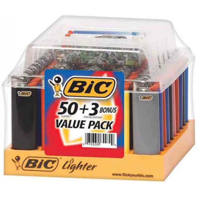 Bic 50 Classic Lighters + 3 Bonus Special Edition Lighters