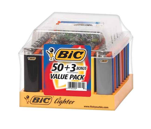 Bic 50 Classic Lighters + 3 Bonus Special Edition Lighters