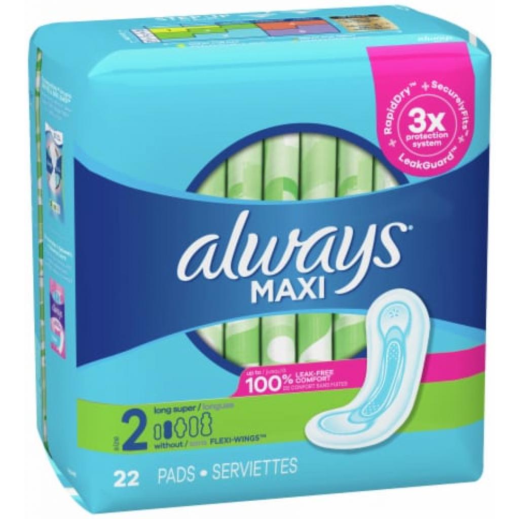 Always Maxi Size 2 Long Super (22 Ct) 1 Pack