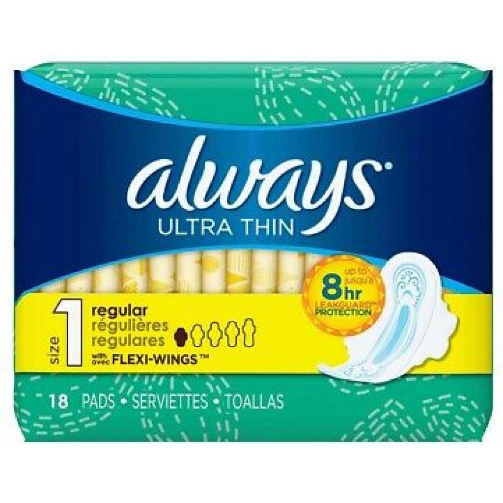 Always Ultra Thin Size 1 Regular Flexi-Wings (18 Ct) 1 Pack