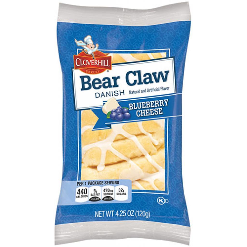 Cloverhill Bakery Bear Claw Danish - Blueberry Cheese (6-4 oz Packages)